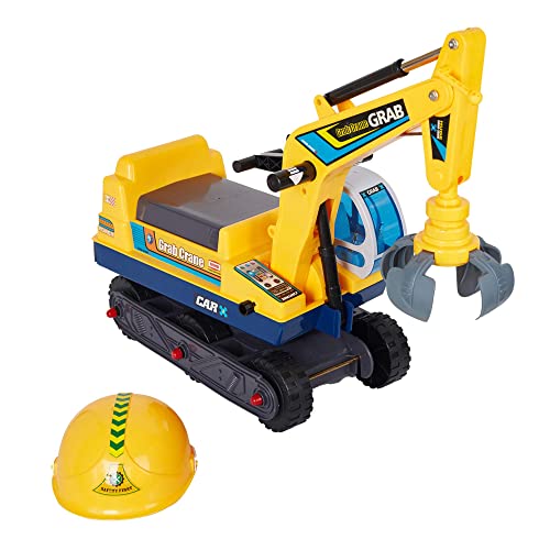 Color Tree Ride-On Crane Digger Pretend Play Construction Grabber Truck Toy Tractors With Engineering Hat #TOP7