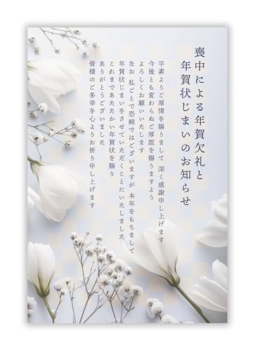 Amazon | 喪中はがき 10枚【年賀状じまい文/詳細記入不要】私製はがき