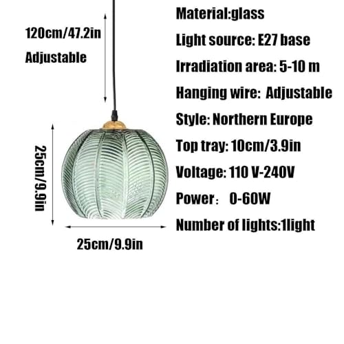 Lampe suspendue en verre E27 au design créatif pour salon - 8