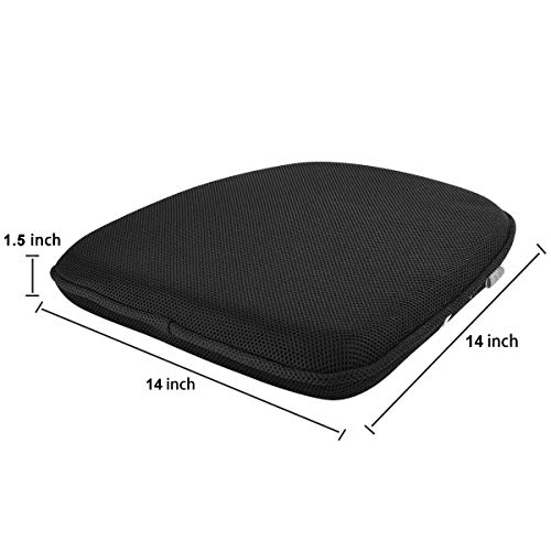 baibu Metal Dining Chair Cushion, Breathable Metal Kitchen Chair Pad with Ties Metal Stackable Chair Seat Cushions - One Pad Only (Mesh-Black, 14x14x1.5in)