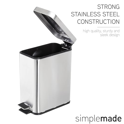 Caneca de basura rectangular SIMPLEMADE acero inoxidable 5 L miniatura 3