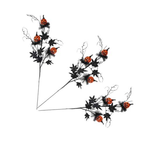 Ramas artificiales de arce negro con calabazas estacionales para arreglos góticos de Halloween 2