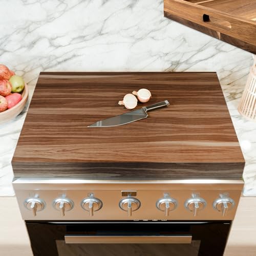 KIVY Acacia Wood Noodle Board Stove Cover - Gas stove cover - Over the Stove top cutting board - Noodle board for gas stovetop cover - Wooden stove top cover - Noodle board stove cover - Cooktop cover