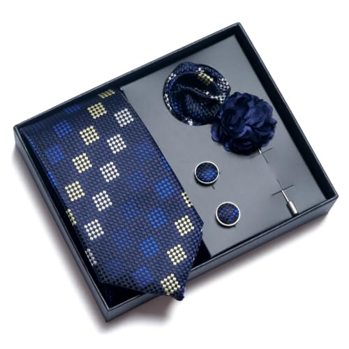 Image of joy alice 70 Colors Ties Set Men Mixed Color Necktie Handkerchief Cufflinks Brooch 3.15 Formal