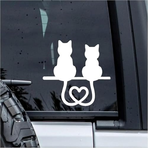 Autocollants de queue torsadée de chats aimants pour lunette arrière - 2
