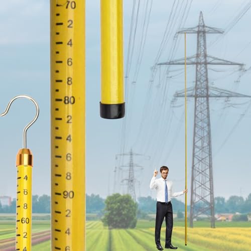 Laska pomiarowa, profesjonalny pręt pomiarowy 26 m – lekki i trwały drążek do pomiaru wysokości do inspekcji linii energetycznej, idealny dla elektryków, wykonawców i badań terenowych
