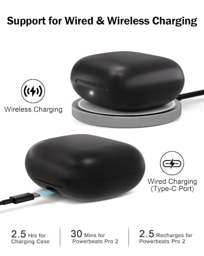 Image of Charging Case Replacement for Powerbeats Pro 2 : Wireless Earbuds Charger Case with Bluetooth Pairing Sync Button, 600mAh Battery, Earbuds Not Included