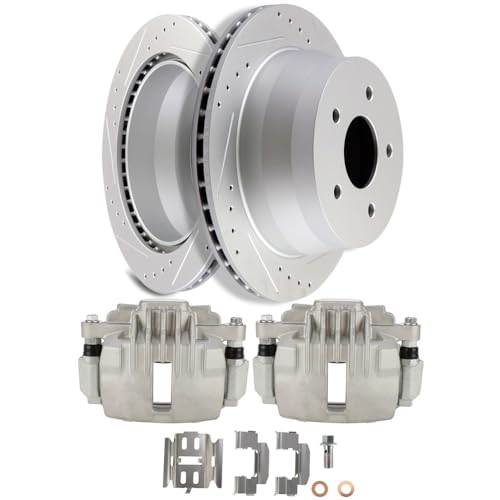 Image of SCITOO Rear Brake Kit [2] Brake Rotors [2] Brake Disc Calipers w /Bracket Compatible With 1998-2005 for Chevrolet for Blazer,1998-2004 for Chevrolet for S10,1998-2005 for GMC for Jimmy