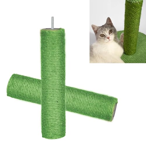 2 Pièces Poteau de Rechange Arbre a Chat,Poteau Griffoir Poteaux à Griffer avec Corde en Sisal,Arbre à Chat de Rechange en sisal Naturel M8 pour...
