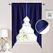 NICETOWN Blackout Rod Pocket Kitchen Tier Curtains- Tailored Scalloped Valance/Swags for Living Room (1 Pair, W36 X L63 Inches Each Panel, Royal Blue)