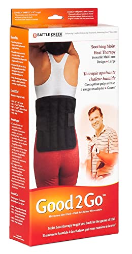 490- BATTLE CREEK GOOD2GO™ DEEP-PENETRATING Moist Heat WRAP for Microwave, Large, 12” X 16”, Simple-to-use, with Easy-Attach Strap for Holding it in Place During use
