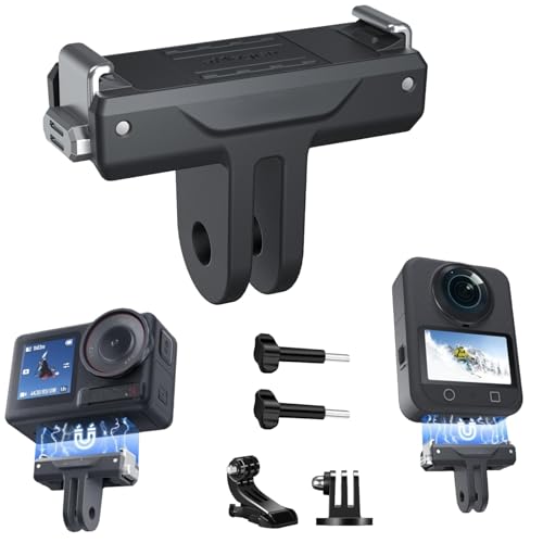 DJI Osmo Action 5 Pro用マグネット式クイックリリースアダプターマウント、ABS 1/4インチアダプター/クイックリリースバックル付き 延長ベースブラケット、DJI Osmo Action 5/Action 4/Action 3/Osmo