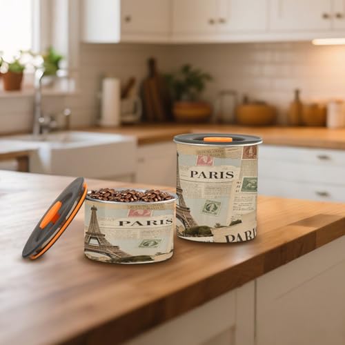 Canister para café retro de acero inoxidable de 500 ml miniatura 6