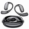 Open Ear Headphones, Bluetooth Headphones 50H Playtime with Noise Canceling Mic Headsets, Wireless Earbuds Lightweight Design Fit Cycling, Running, Workout (Black)