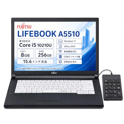 �y�����ςݕi�z�x�m�� LIFEBOOK A5510 15.6�^ �X�^���_�[�h�m�[�gPC Core i5-10210U ������8GB SSD256GB Wi-Fi�Ή� USB�e���L�[�t�� Windows11 Office2019 �����ݒ�ς�