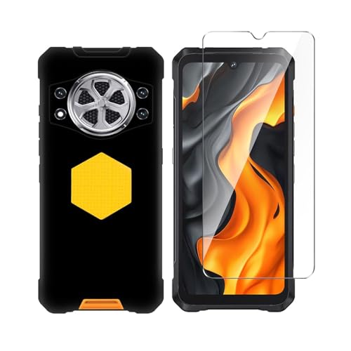 Wanglaism Capa móvel para Cubot Kingkong Power 5 1 película protetora de ecrã de vidro temperado, capa de TPU Case Cover (preta)