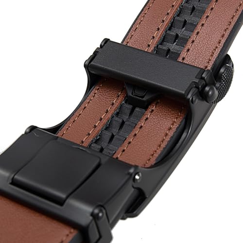 Adjustable Men's Leather Belt - Classic Luxury For Business With Automatic Ratchet Buckle3