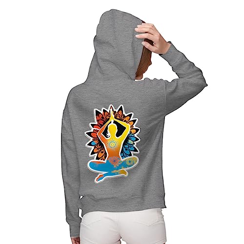 Meditation Design Women’s Zip Hoodie – Chakra Hooded Sweatshirt – Colorful Hoodie