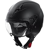 Photo Gallery nexo casco jet casco moto casco ciclomotore demi jet casco city ii, unisex, chopper/cruiser, tutto l anno, termoplastica, nero opaco, l