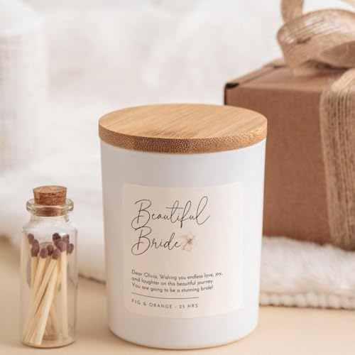 Pomchick - Beautiful Bride Scented Candle Gift | Personalised Wedding Keepsake | Engagement Bridal Shower Hen Party Gift