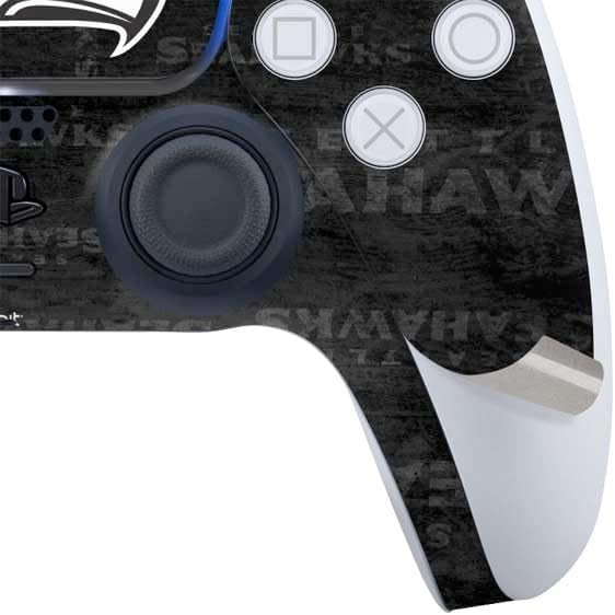 Skinit Decal Gaming Skin Compatible with PS5 Slim Digital Edition Bundle - Officially Licensed NFL Seattle Seahawks Black & White Design