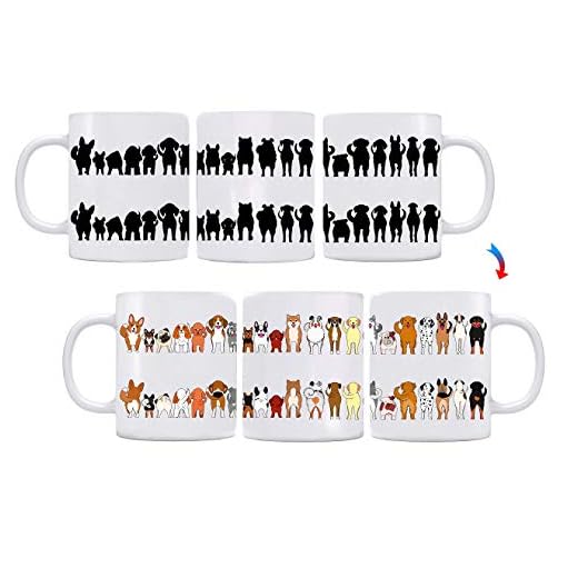 Mudança de cor! Caneca de café de cerâmica com logotipo ThermoH da Cheeky Dogs