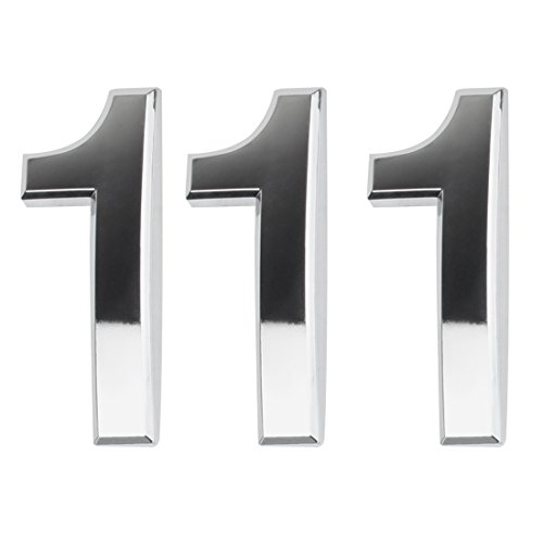 Andux 数字ナンバー アドレス 番号札 防水 ドア番号 3枚セット 銀色 7cm MPH-01 (数字1)