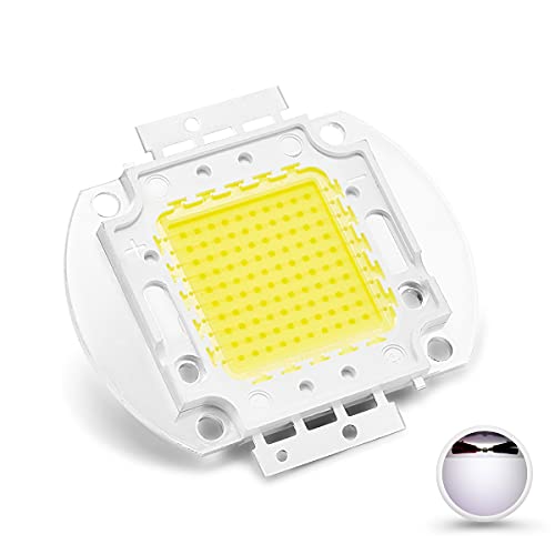 Chanzon High Power Led Chip 100W White (6000K-6500K / 3000mA / DC 30V-34V / 100 Watt) Super Bright Intensity SMD COB Light Emitter Components Diode 100 W Bulb Lamp Beads DIY Lighting