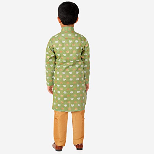 Image of Pro-Ethic Style Developer Kurta Pajama For Kids Boys | Cotton | Floral Print | Ethnic Wear (S-204)