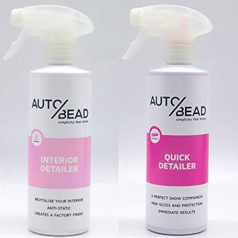 AutoBead 2 x 500ml - QUICK DETAILER + INTERIOR MATTE ANTI STATIC DETAILER + FREE PREMIUM MICROFIBRE CLOTH Cover