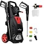 LEHMANN Colorado Nettoyeur Haute Pression avec Moteur à Induction, 3000 W, Max. 260 Bar, Débit 492 l/h, Rayon d'action 17 m, Accessoires : Canon à Mousse, 4 Buses, Buse Turbo, Noir/Rouge