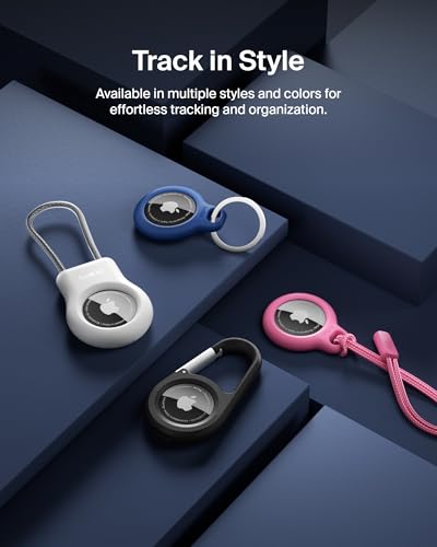 Belkin Apple AirTag Secure Holder with Key Ring - Durable Scratch Resistant Case With Open Face & Raised Edges - Protective AirTag Keychain Accessory For Keys, Pets, Luggage, Backpacks -2 Count Black - image 8