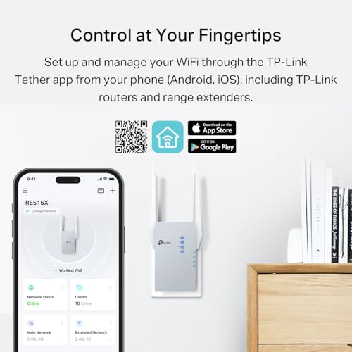 TP-Link RE515X AX1500 WiFi 6 Range Extender w/Ethernet Port | 1.5G Dual-Band Wireless Repeater Amplifier | Up to 1800 Sq. Ft., 64 Devices | Internet Signal Booster | APP Setup | EasyMesh Compatible by TP-Link - Image 6