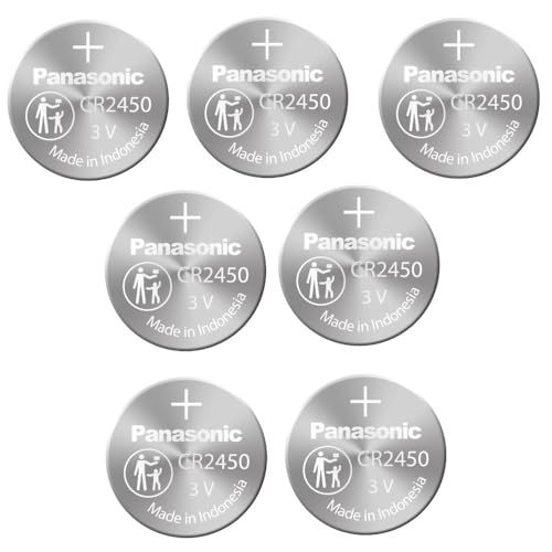 Pilas CR2450 Panasonic de botón litio 3V pack de 7 unidades para mandos y llaves