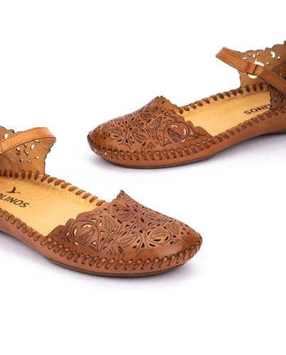 Image of PIKOLINOS P. Vallarta Women's Semi-Open Shoes | Leather | Hook-and-Loop Closure | Mid Heel | Size UK 2-8
