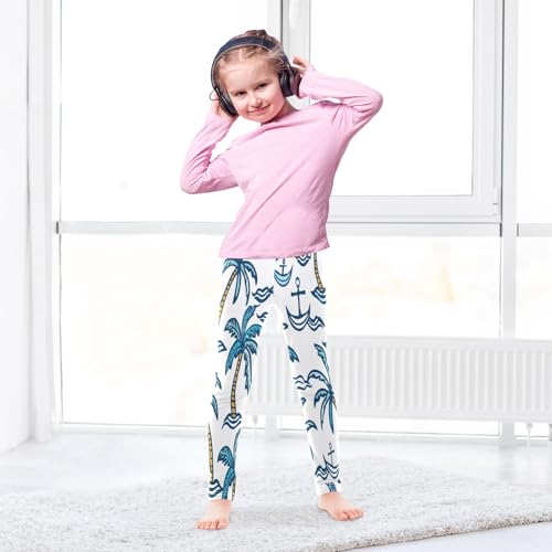 Toddler Girls Leggings Printed Yoga Pants Leggings Blue Plam for Kids4