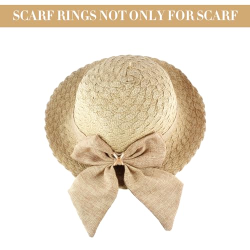 Image of SYWDUDUCLT Scarf Ring for Women's Shawl, Silk Neckerchief, Tshirt, Gold /Sivler, S /M /L, 2 Pcs