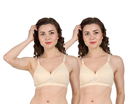 Image of Women's Cotton Non Padded Non-Wired Full Coverage Bra | Bra Combo Pack of 2 | IC Cotton Cup Bra