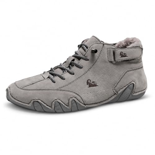 Didadihu Winterschuhe Damen Herren Barfußschuhe Breite Füße Winter Rutschfester Barfuss Schuhe Gefüttert Warm Wildling Für Men Women Barefoot Shoes Ultra-Bequemer,01 Grau,40/EU