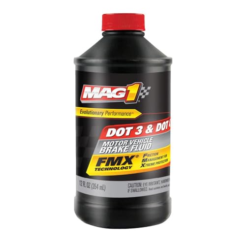 DOT 3 DOT4 Brake Fluid, 12 Ounces (Pack of 1)