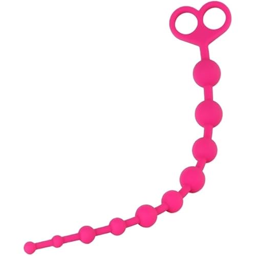 Anal Plugs,Silicone Anal Butt Plugs,Silicone Anal Butt Plug Adult Sex Toy,Anal Chain, Anal Plug with Anal Beads, Butt Plug Anal Beads with Safe Pull Ring(Pink)