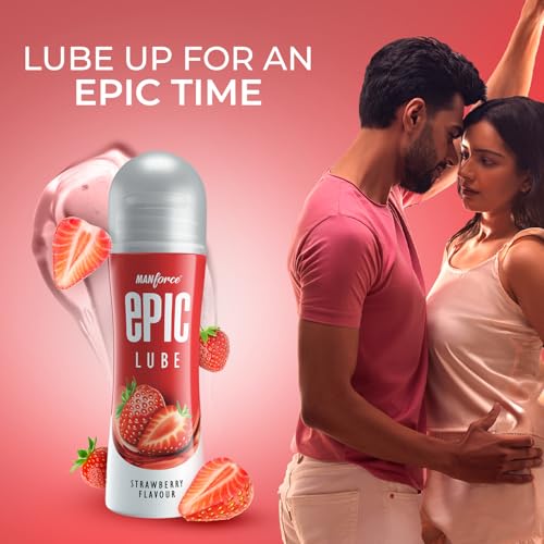 Image of Manforce Epic Lube Combo Pack (Lubrication Gel for Men & Women) |Strawberry & Aloe-Vera, Litchi Flavoured |Water-Based Gel |Skin-Friendly |Safe to Use with Condoms |60ml | Pack of 2