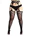 Curbigals Womens fishnet tights Plus Size Lace Suspender Pantyhose Stocking( Black3,Plus)