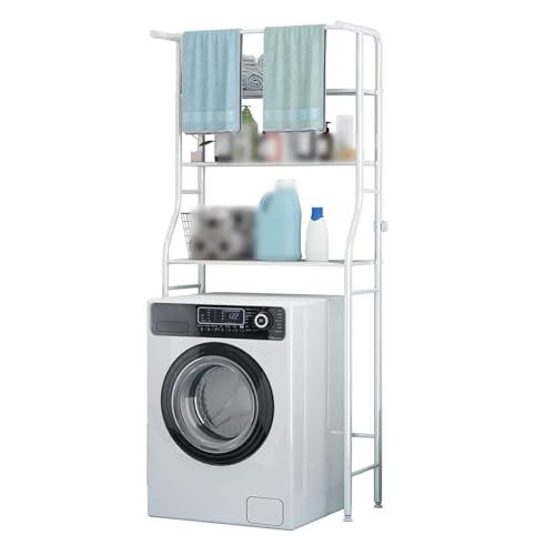 Étagère de rangement buanderie au-dessus des WC pour organiser la salle de bain