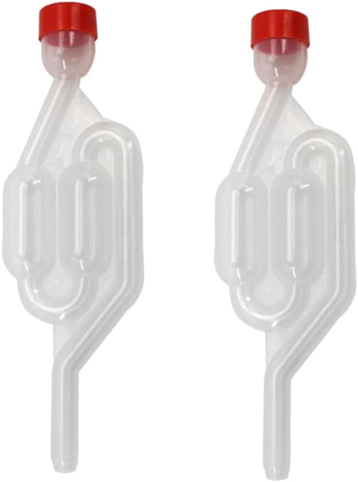 2 Pack Plastic Wine Exhaust Valves with Lids, One-Way Water Seal Air Lock