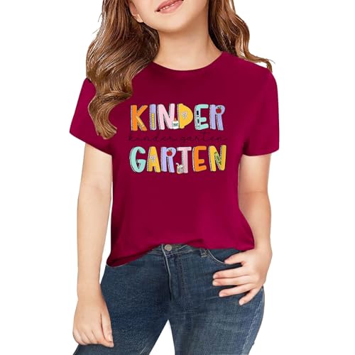 2025 Kindergarten Shirts for Kids, Preschool Girls Boys First Day of School T-Shirt, Student Back to School Clothes