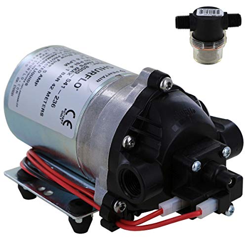 Shurflo 8000-541-236 Automatic-Demand 12V Diaphragm Pump with Shurflo 255-568 Strainer (Bundle, 2 Items)