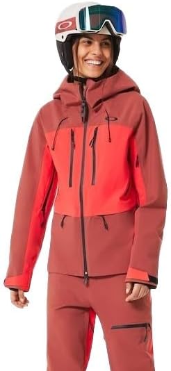Oakley Womens Kendall Recycled Shell Jacket, Hibiscus Red/Rosewood, X-Small