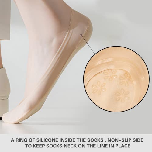 Caudblor Thin No Show Liner Socks Women Ultra Low cut Invisible Non Slip Footies for Flats High Heels Hidden Loafer4