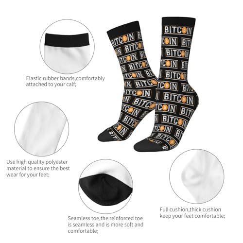 Bitcoin BTC Socks For Men Women Gift Sport Crew Socks Funny Wicking Socks4